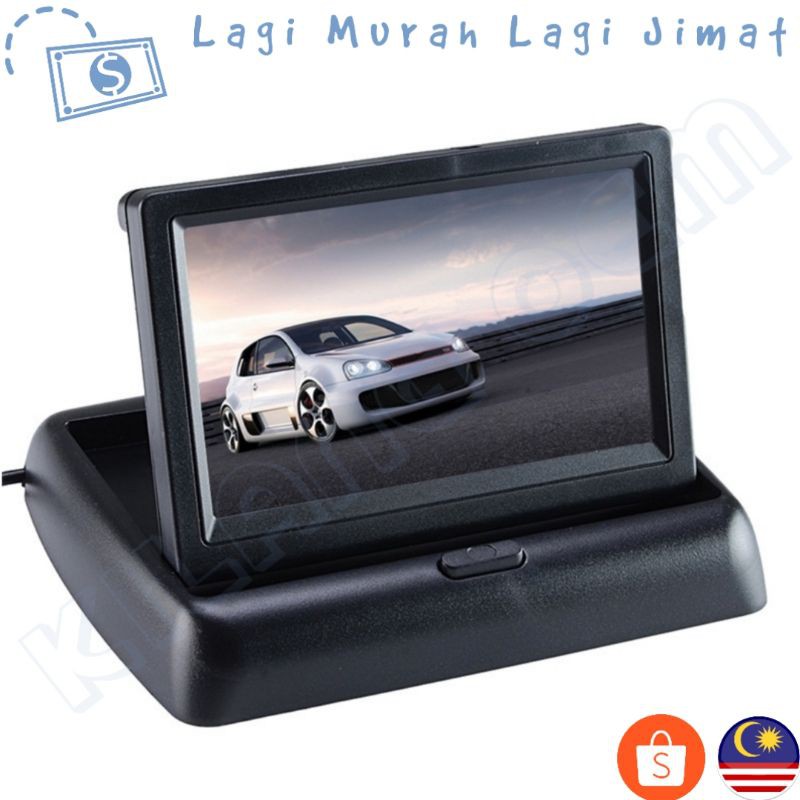 4.3" HD Reverse Monitor Foldable Color TFT LCD Car Display Monitor for