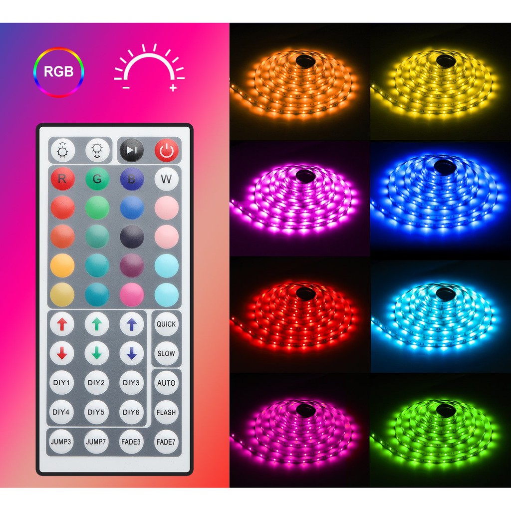 Led Strip Light Minger 16 4ft 5m Rgb Smd 5050 Led Rope Lighting Color Changing Full Kit With 44 Keys Ir Remote Controll Malaysia