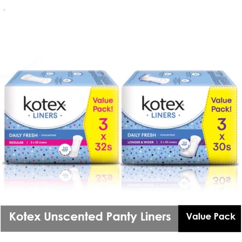 Kotex Liners Daily Fresh Unscented (Regular) / (Longer & Wider