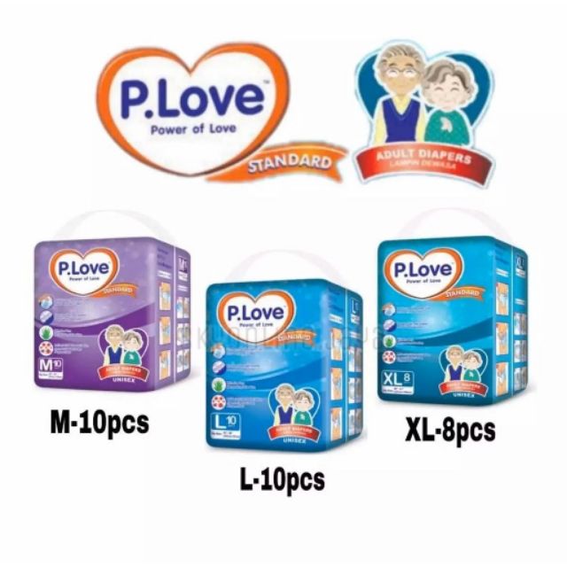 P. Love adult standard diapers side m10,L10,XL8 | Shopee Malaysia