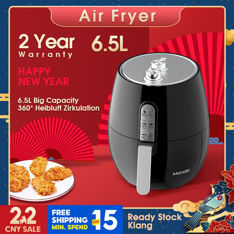 Air Fryer 6.5 L (1400W) Extra Large Oil Free Single Pod NonStick