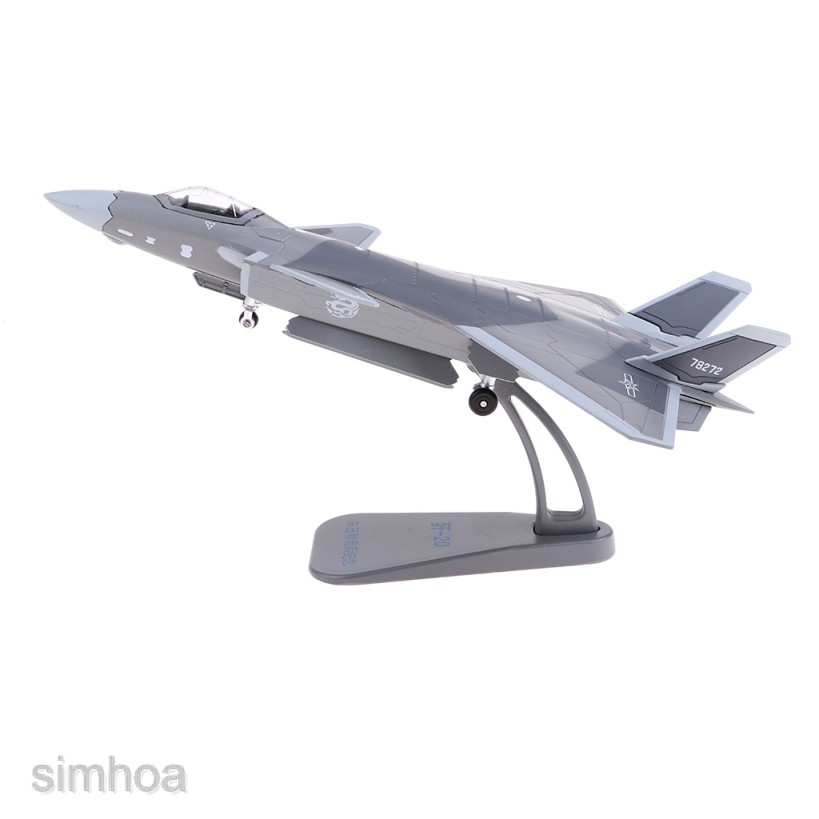 Simulation 1:100 Static Aviation Airplane Model J-20 Fighter Toy Collectable 