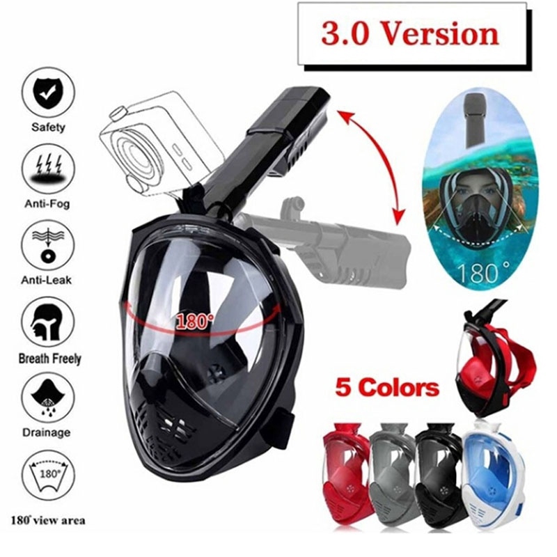 Foldable Anti Fog Full Dry Diving Mask  Swimming Full Face 