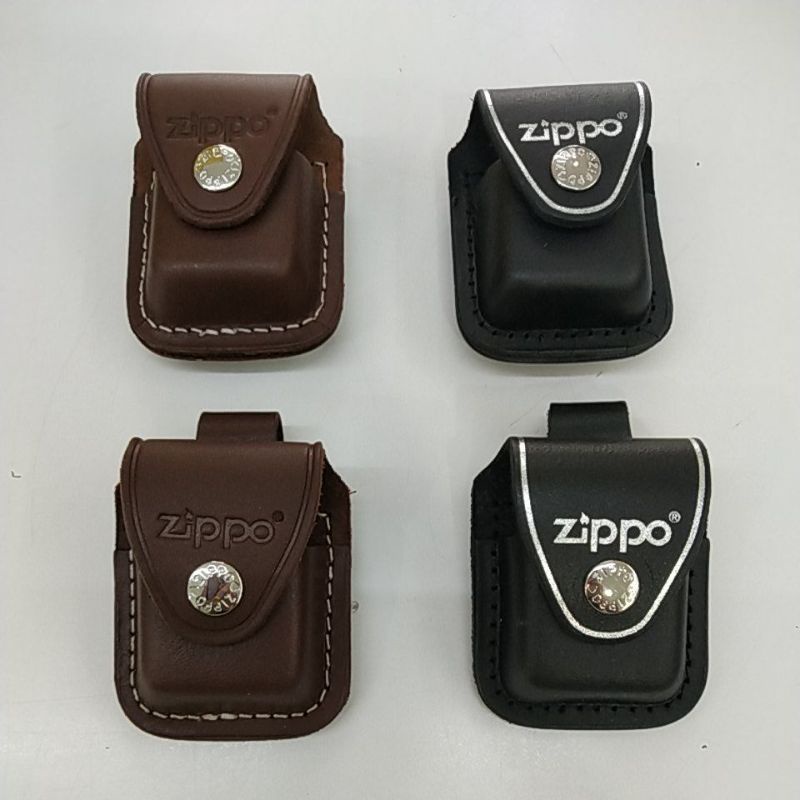 Brown & black colour zippo lighter leather case bag Shopee Malaysia