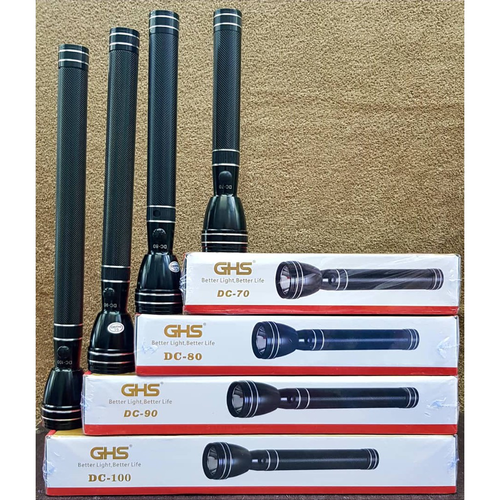 Lampu Suluh Panjang | Long Torch Light Range DC-70 | LED Rechargeable ...