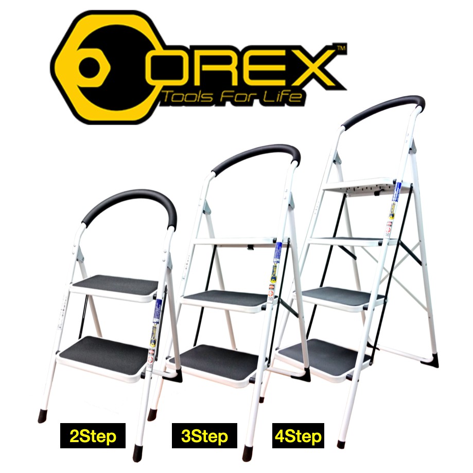 SEMENYIH OREX 2/3/4 Steps Household Steel Ladder with Handle Grip STEP ...