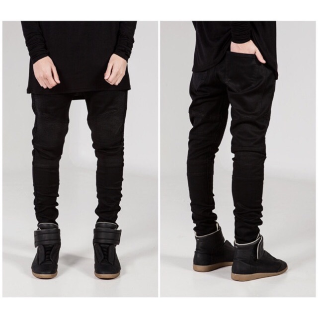 black jean joggers mens