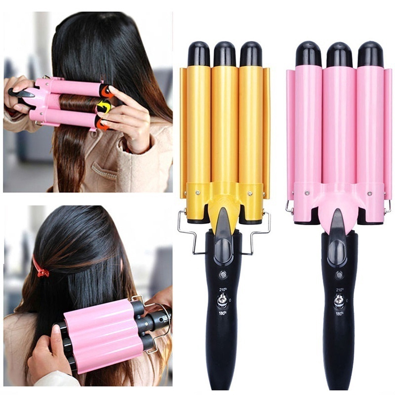 Digital Ceramic Triple Barrel Hair Wave Waver Curling Iron Curler