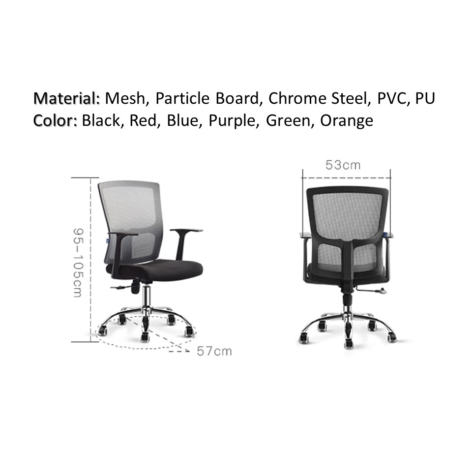 FINSSO: Stylish POSH Home Office Medium Mesh Back Office Chair with Chrome Leg