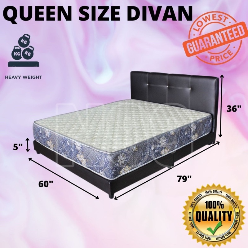 Queen Size Divan Queen Bed Frame Katil Queen Bedding Living Furniture