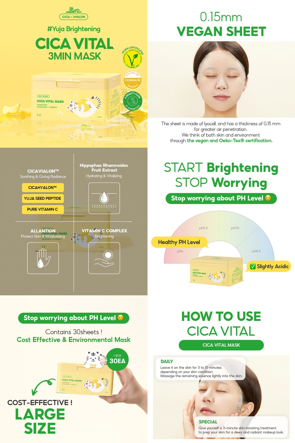 [VTCOSMETICS] [Holiday Edition] CICA Daily Soothing Mask 30ea / Sheet mask / Acne care (Cica