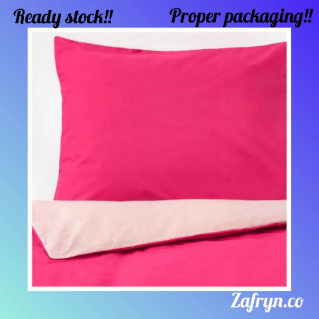 Ikea Dvala Quilt Cover And Pillowcases Pink Selimut Dan Sarung