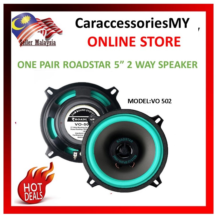 (READY STOCK)2pcs 5 Inch Paired Car HiFi Coaxial Speaker 100W 4ohm 13cm Perfect Sound Audio