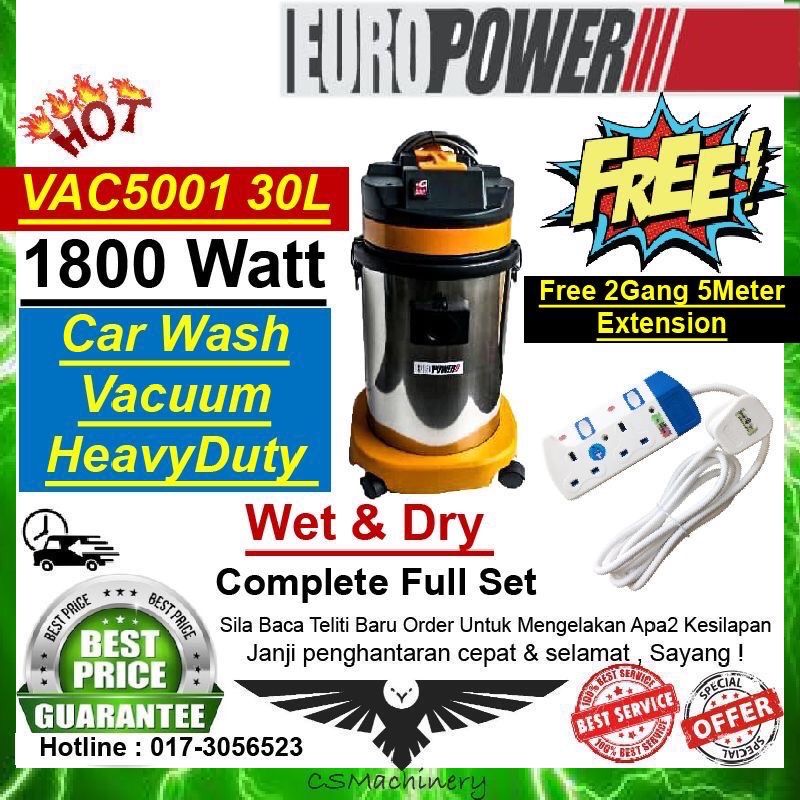 Eurox Epple Vac5001 Vacuum 30l Heavyduty Car Wash Machine Free