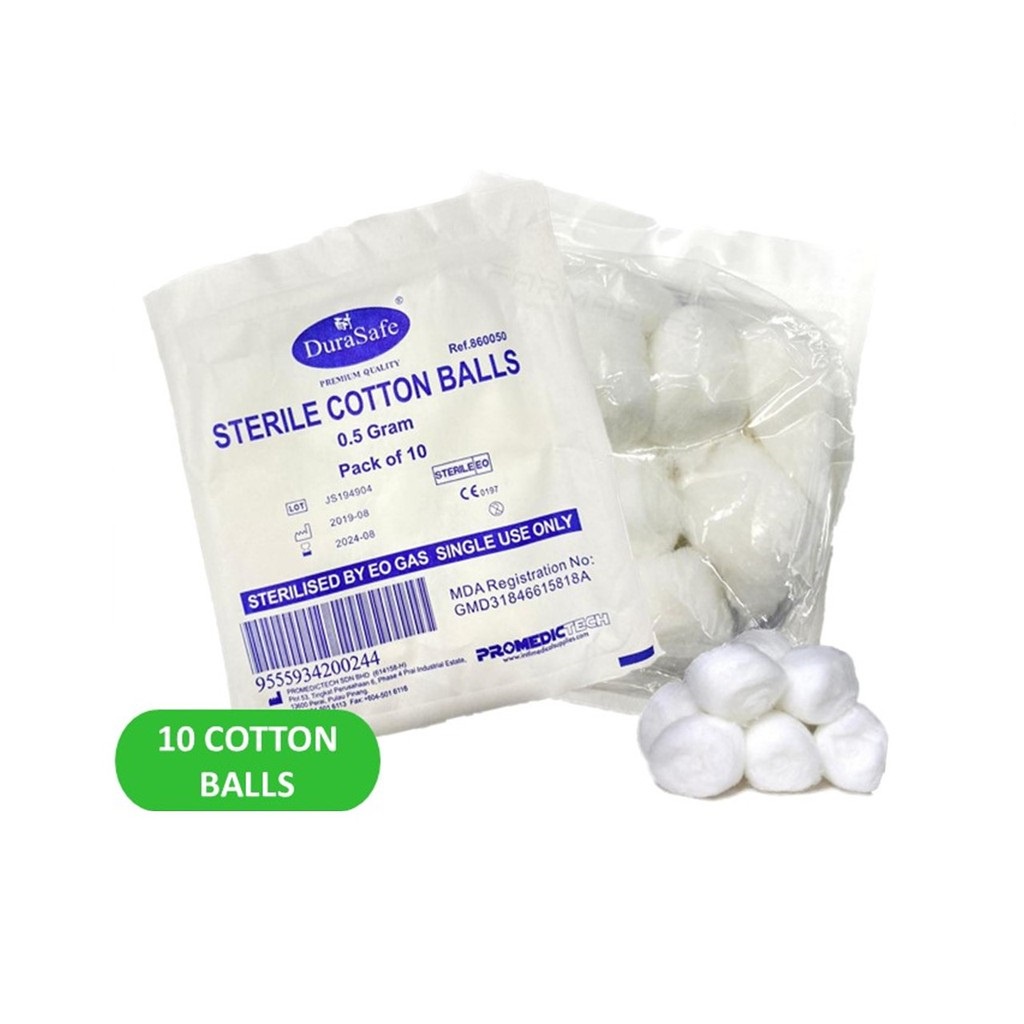 Durasafe Sterile Cotton Balls 0.5gm (10balls/pack) Shopee Malaysia
