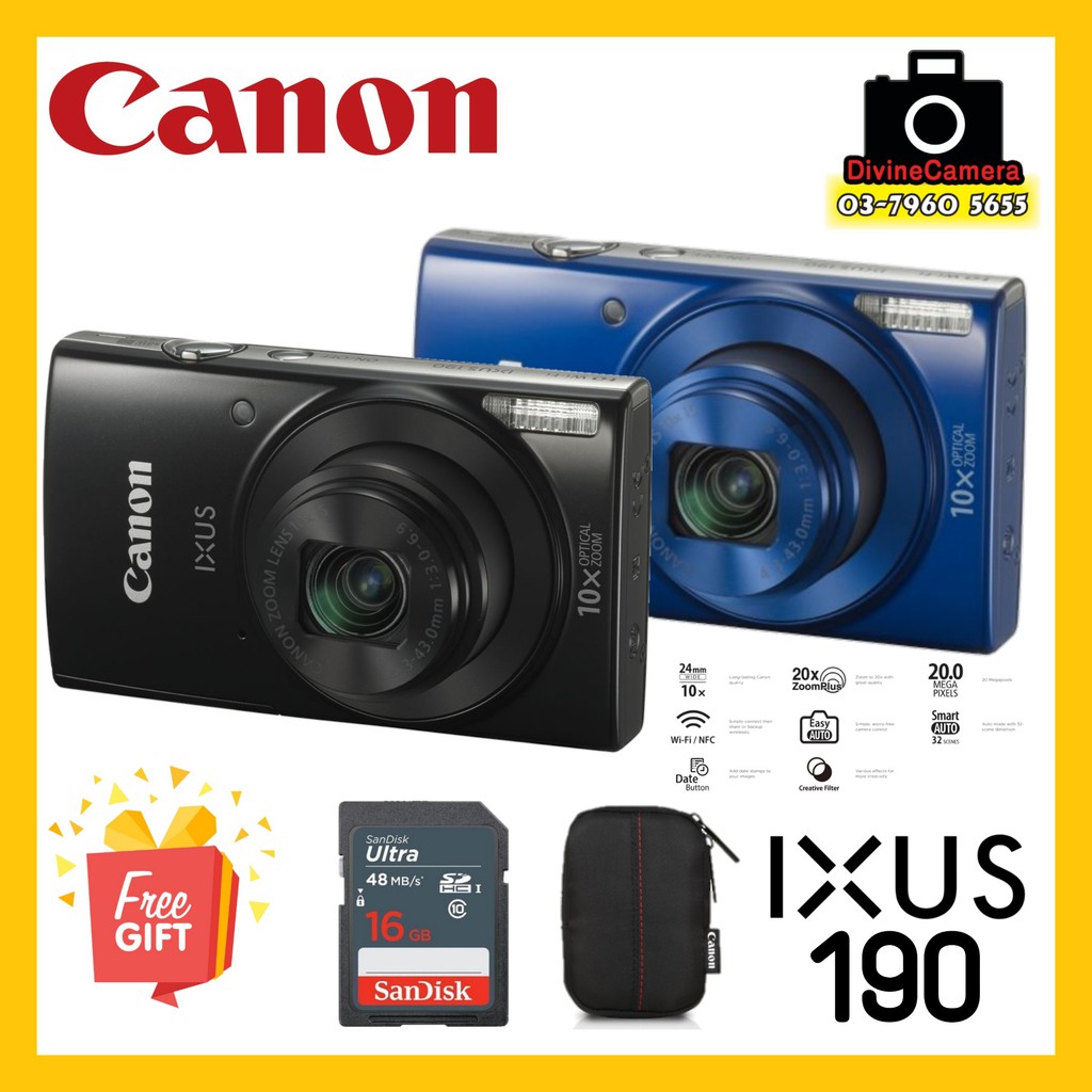 Canon Powershot IXUS 190 Digital Camera 20 Megapixel 10x Optical Zoom