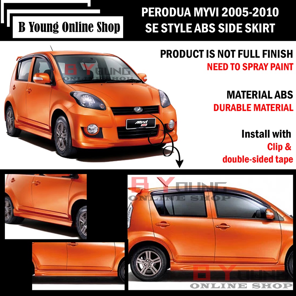 Buy Perodua Myvi 2005 2010 Side Skirt Se Abs Skirt Lip Bodykit Seetracker Malaysia
