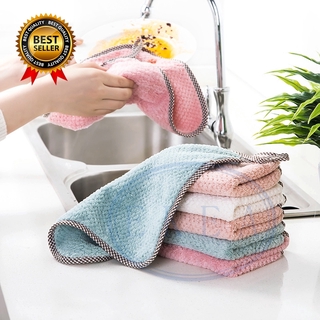 Linen Kitchen Towels 2pcs Hanging Coral Velvet Kitchen Rag Towel