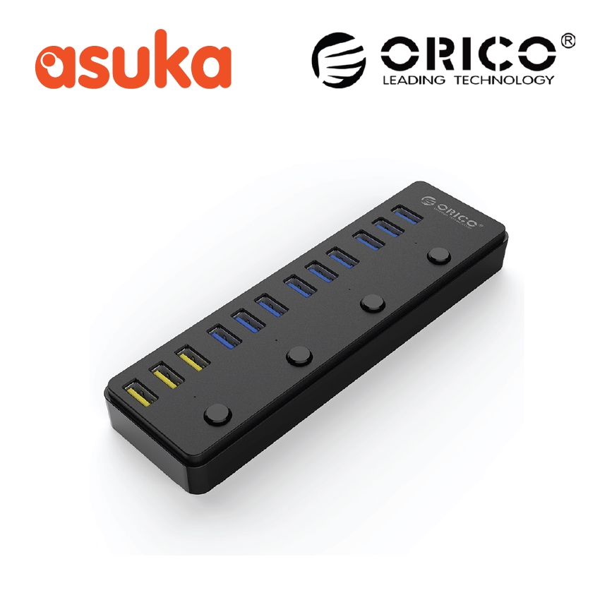 ORICO P12‐U3 12 Port USB3.0 Hub; 9 x USB3.0 & 3 x BC1.2 Charging Ports
