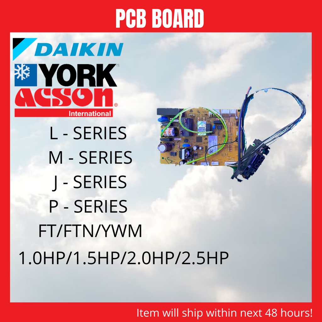 ORIGINAL DAIKIN & YORK INDOOR PC BOARD PCB YWM FTN 10/15/20/25 L/M/J/P