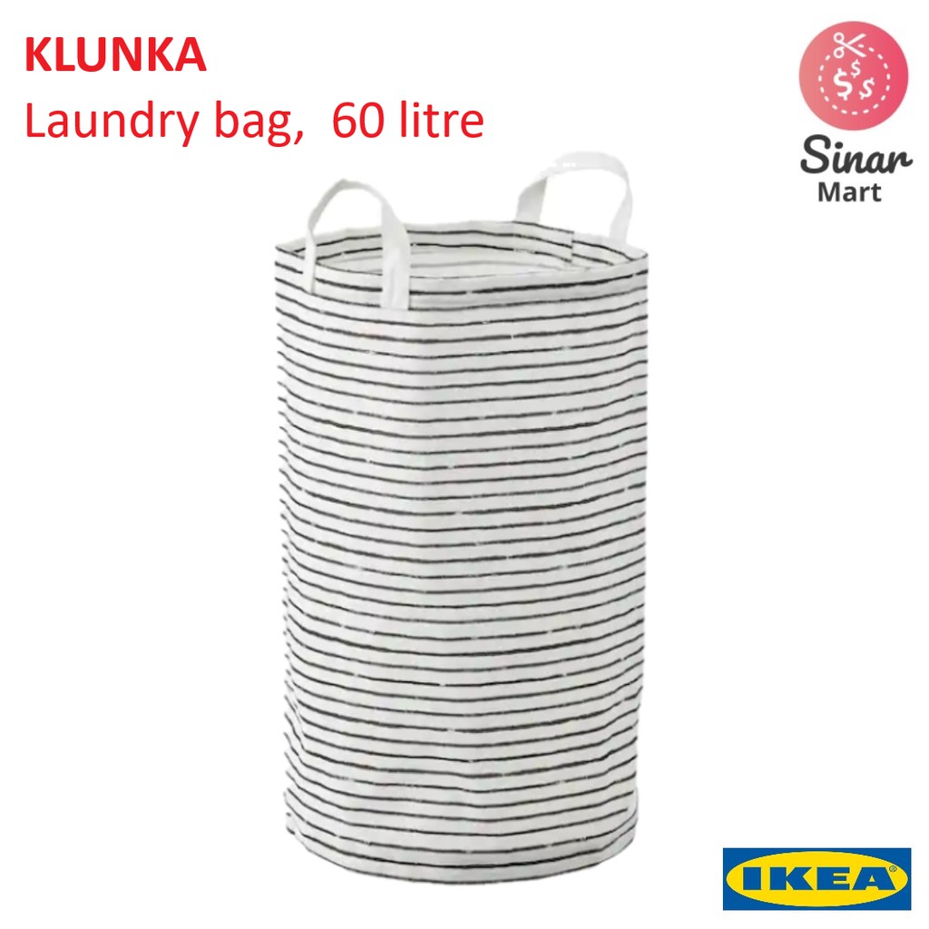 KLUNKA Laundry bag, white, black - IKEA