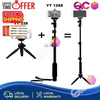 Yunteng YT9928  / Tripod 3110 / YT-1288 Selfie Monopod + YT-228 Mini Tripod Stand YT1288 + YT228 with Bluetooth Remote