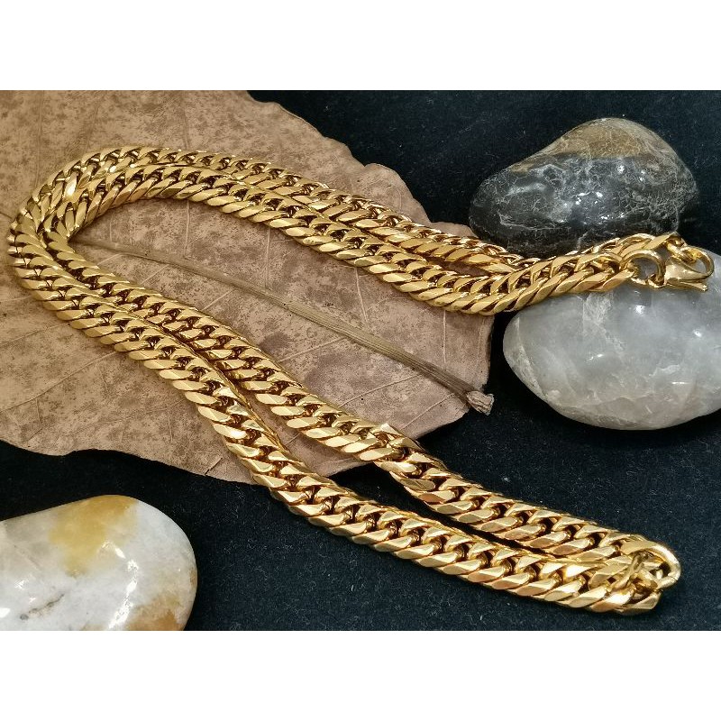 18K Gold Plated 316L Titanium Steel 60cm Length Link Chains Necklace Making 1pc 