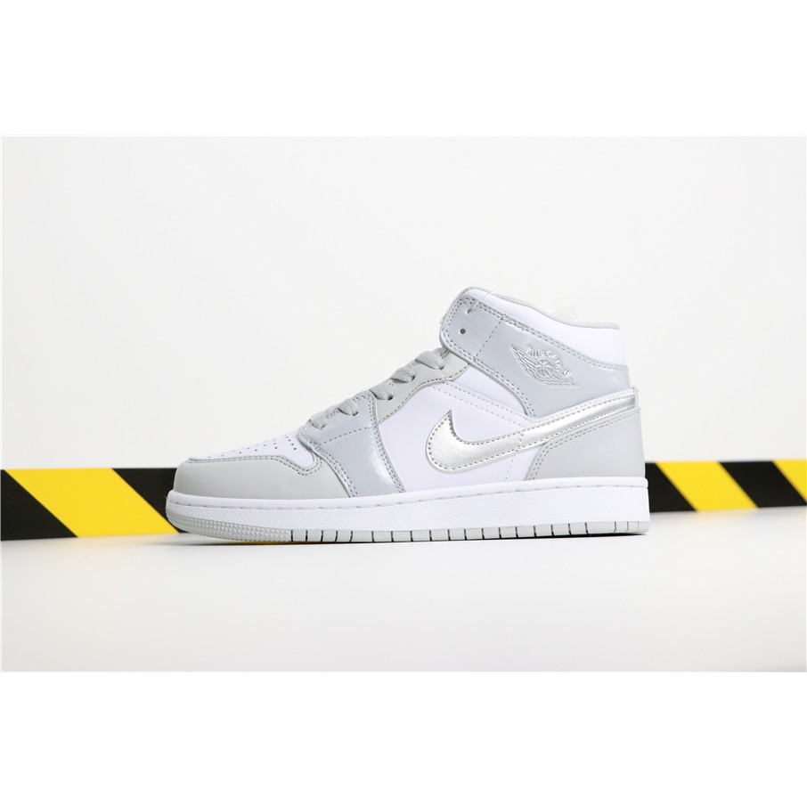 jordan 1 mid white silver