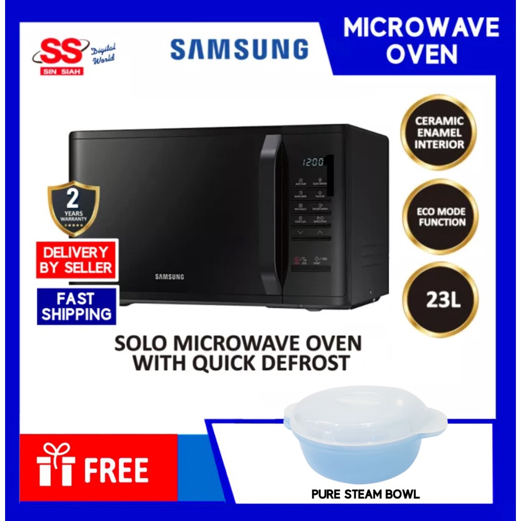 【 DELIVERY BY SELLER 】Samsung 23.0L MG23K3513GK 1250W Grill Ceramic Inside Healthy Steam Microwave Oven