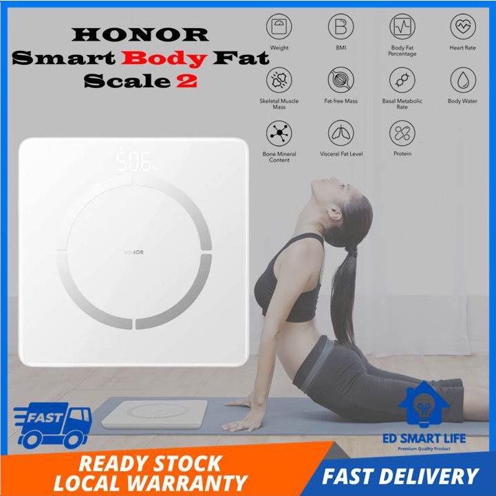 Honor Smart Body Fat Scale Bluetooth Balance Test Digital Led Display Bmi Weight Scale App