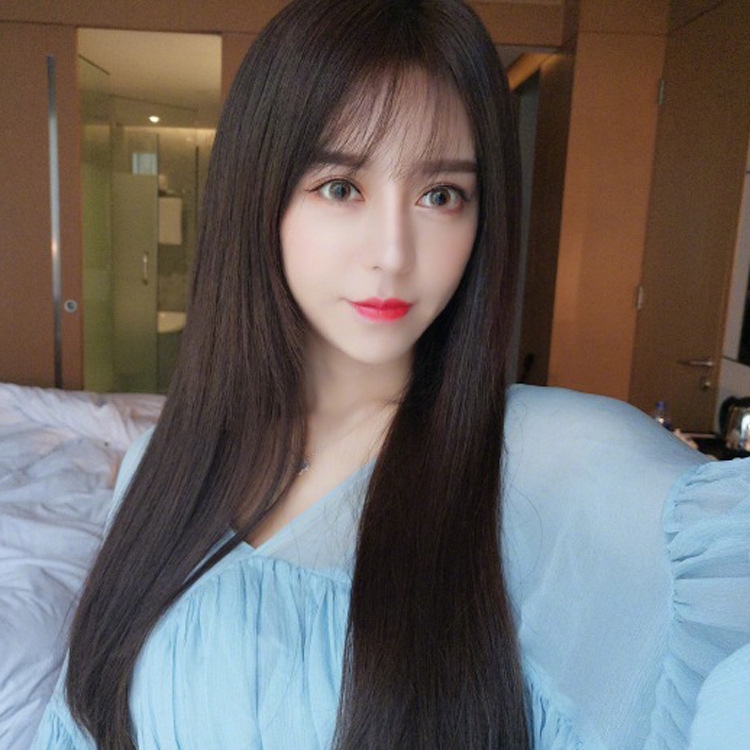 Yoyolala Comic Cos Fringe Long Straight Hair Woman Wig Headgear