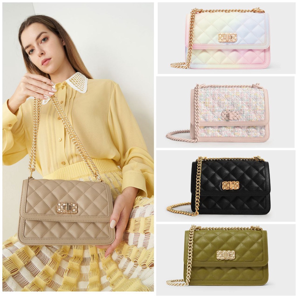 New Arrival 2022 Ready Stock Malaysia Charles Keith Micaela Quilted ...