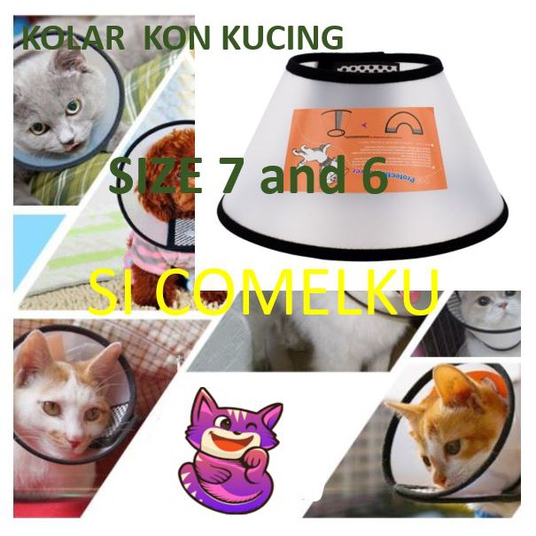 Kolar Kon Perlindungan Kucing Pemulihan Luka Sakit/ E-Collar 