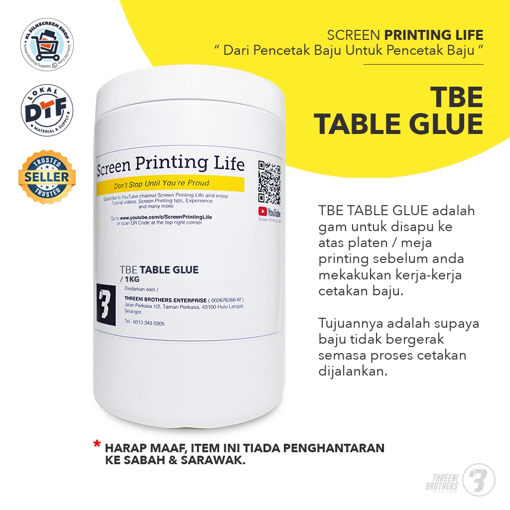 TBE Table Glue 1KG / Gam Meja Silkscreen Ready Stock Shopee Malaysia