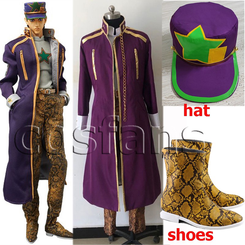 Anime JoJo's Bizarre Adventure 6 Stone Ocean Kujo Jotaro Cosplay Costume  Halloween Party Men Clothing With Hat Cos Shoes | Shopee Malaysia