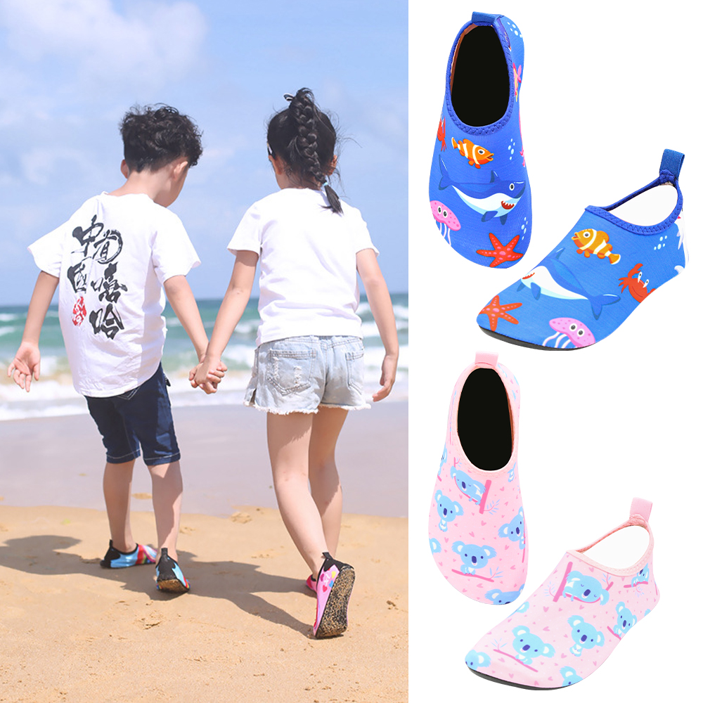 HMIYA Toddler Kids Water Shoes Swim Pool Shoes Non Slip Barefoot Quick Dry Aqua Socks for Boys Girls 
