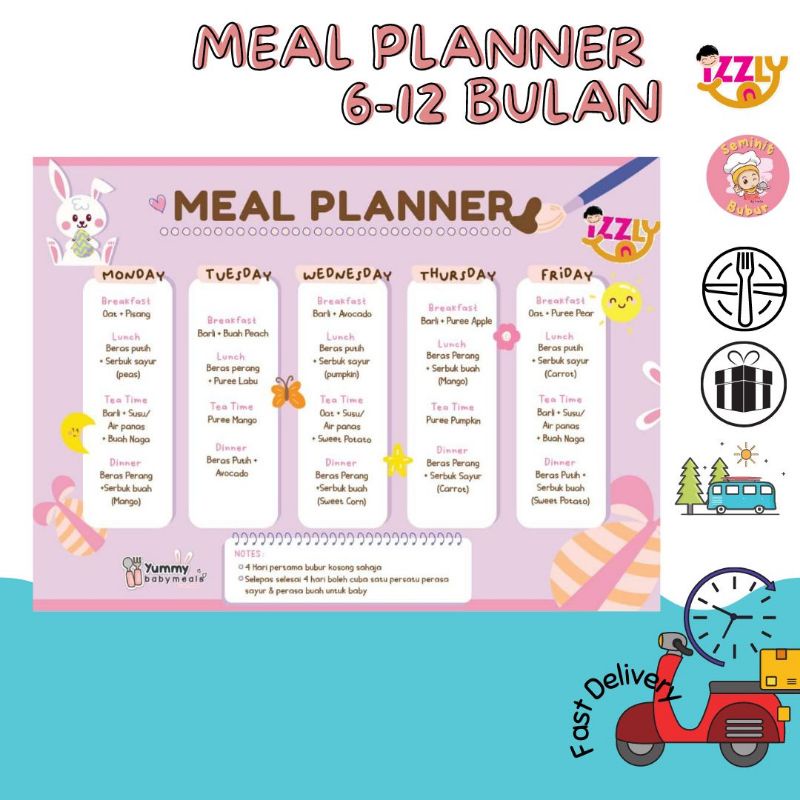 Jadual makan bayi 6 bulan