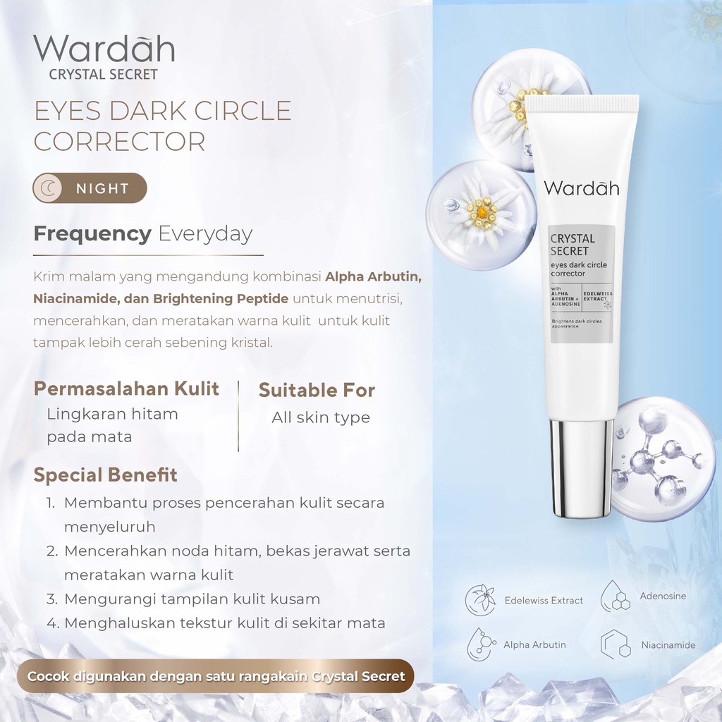 Wardah Crystal Secret Eyes Dark Circle Corrector 10ml Shopee Malaysia