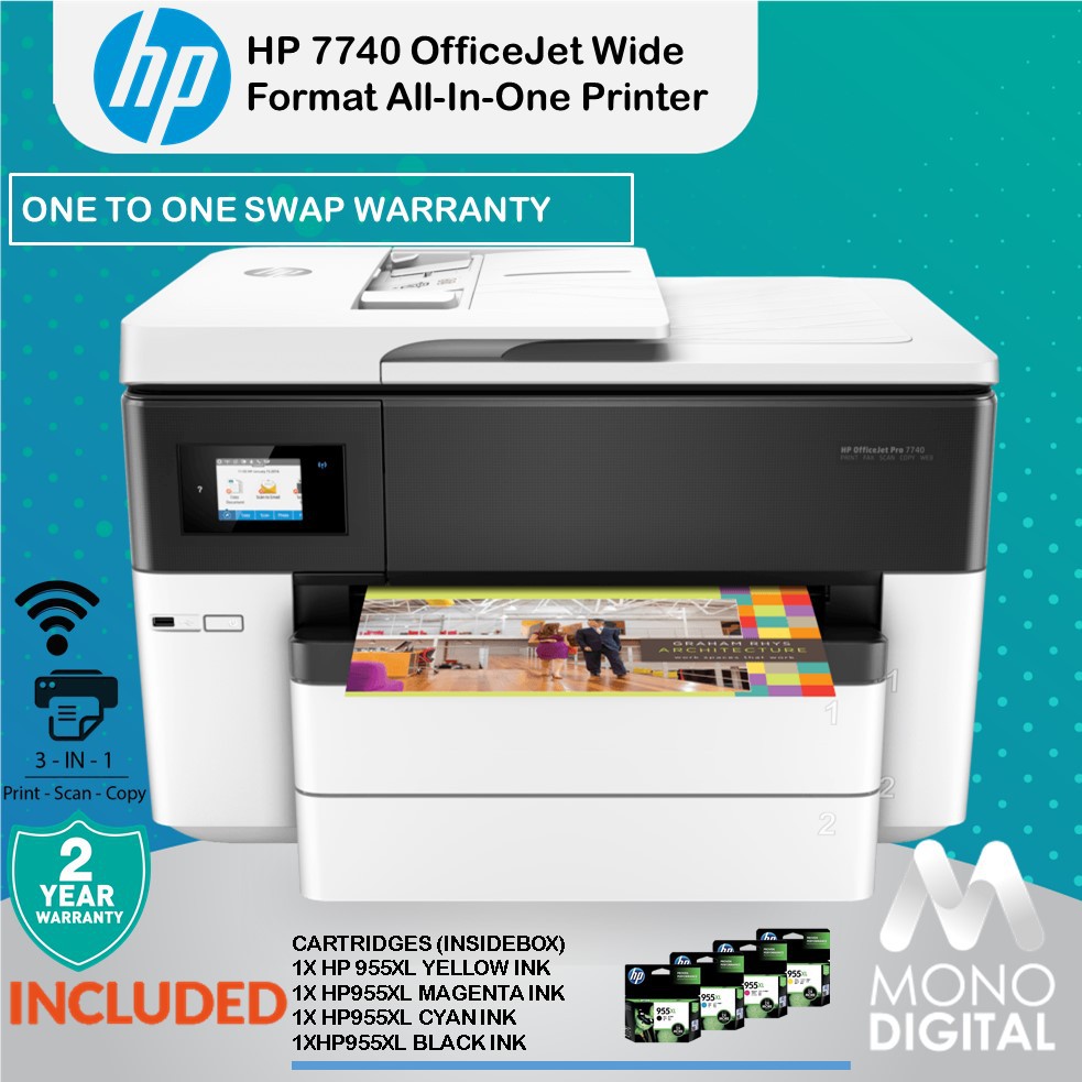 HP OfficeJet Pro 7740 Wide Format All-in-One Printer ...