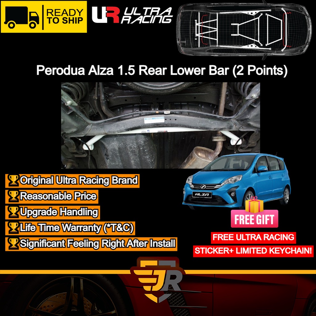 Ultra Racing Safety Bar Perodua Alza 1 5 2009 Rear Lower Bar 2 Points Car Suspension Parts Rl2 915 Shopee Malaysia