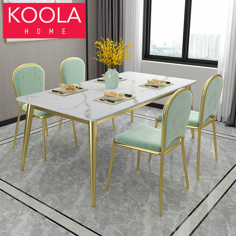 KOOLA Scandinavian Meja Makan Dining Table Nordic Leather Dining Table