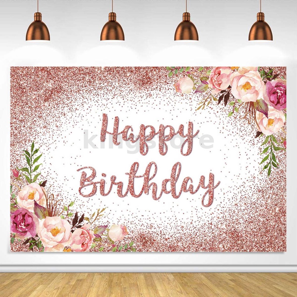 Happy Birthday Background Floral Watercolor Flowers Adult Girl Birthday ...