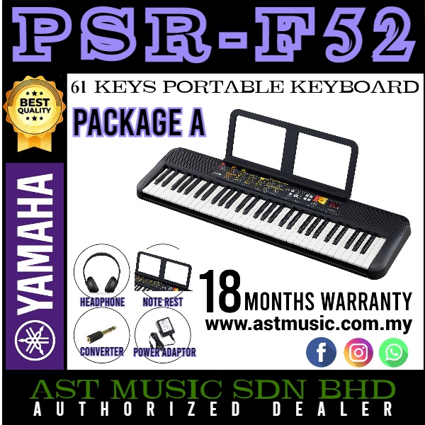 YAMAHA PSR F-52 Portable Keyboard / Yamaha F52 Package A | Shopee Malaysia