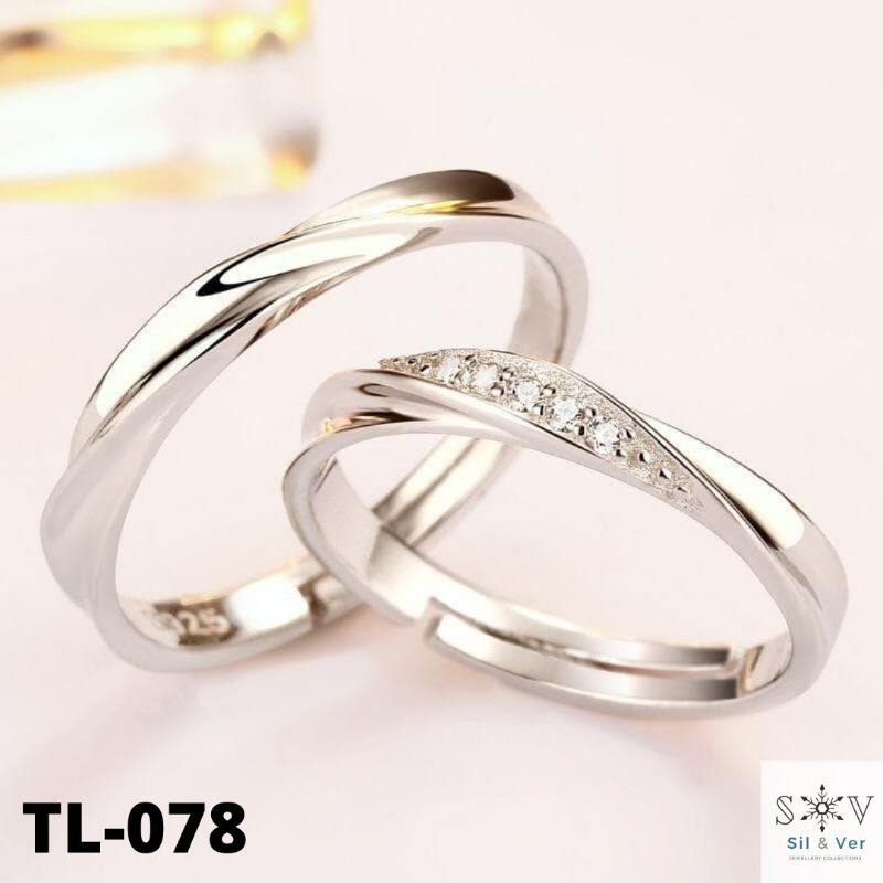 925 Silver Couple Rings Cincin Perak Untuk Tunang Cincin Nikah Shopee Malaysia