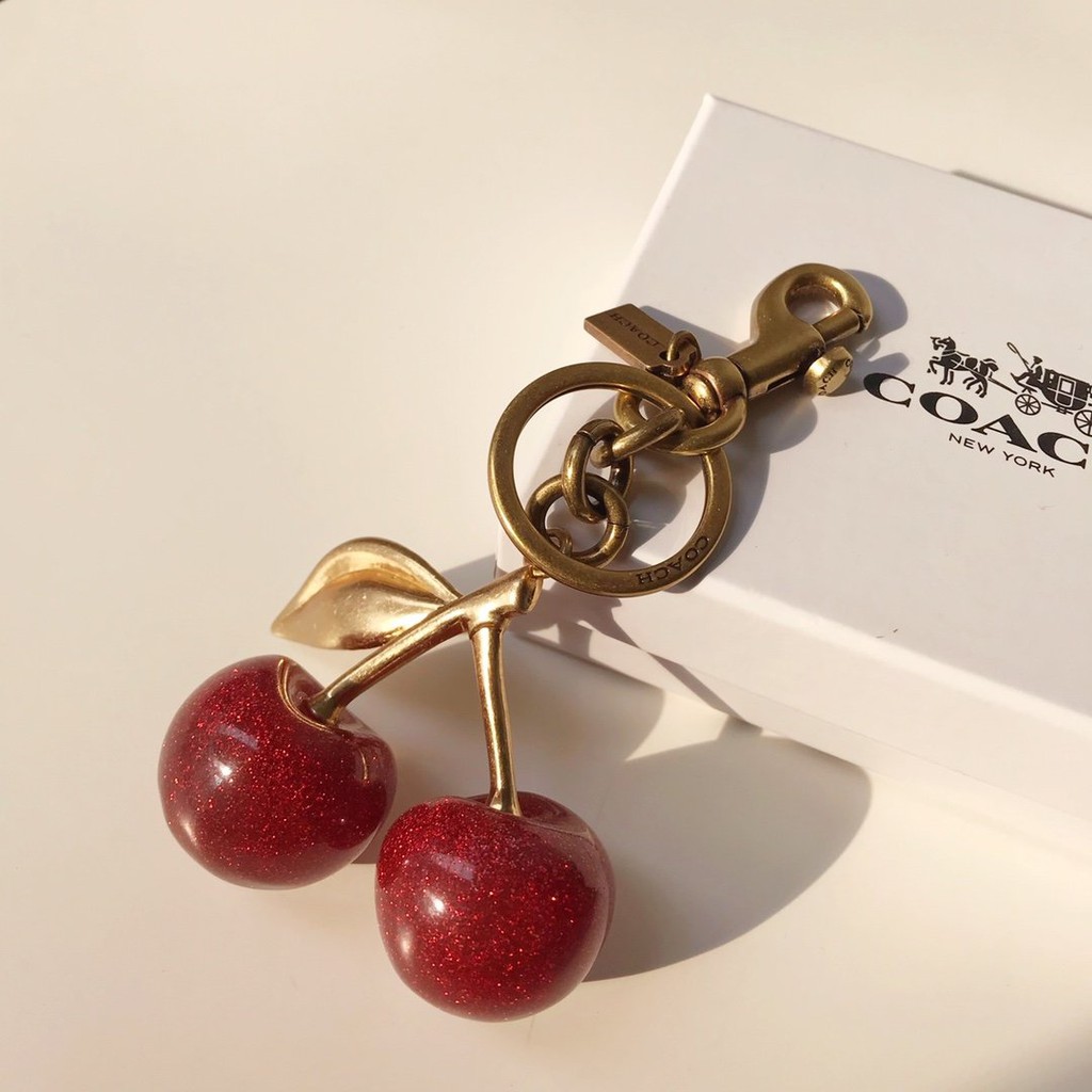 cherry bag charm coach