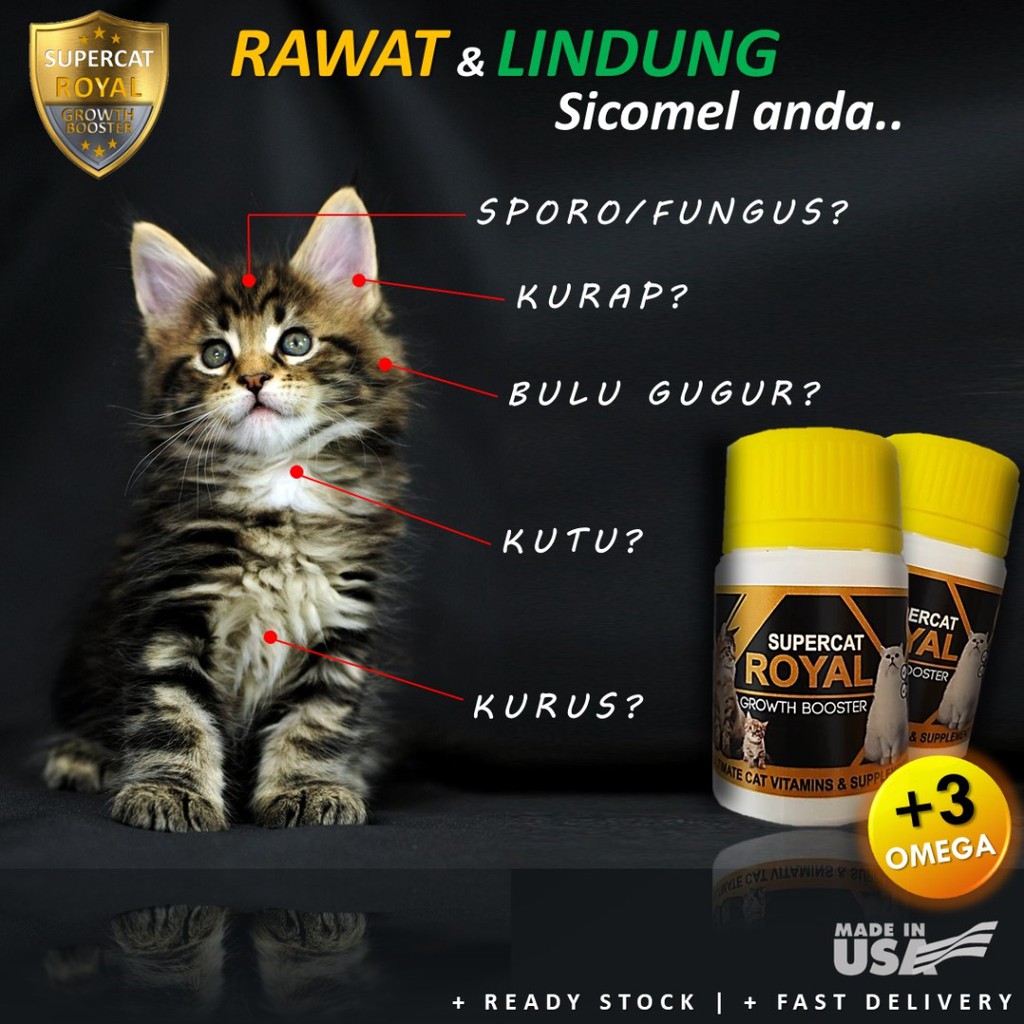 VITAMIN KUCING SUPERCAT ROYAL GROWTH BOOSTER - BERKESAN UNTUK 