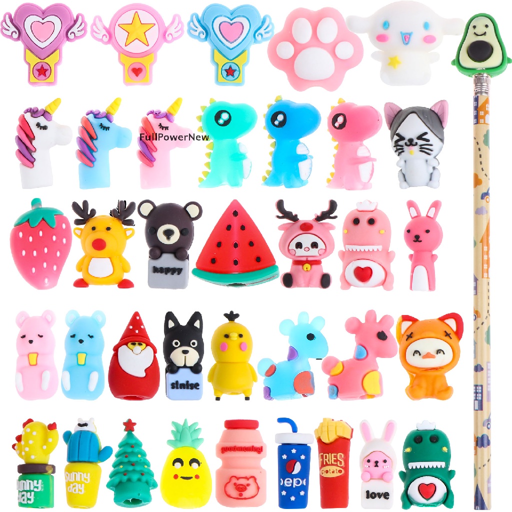 40 Pieces Pencil Toppers Set Include 38 Pcs Cartoon Animal Pencils Tops  Fullpowernew | Shopee Malaysia
