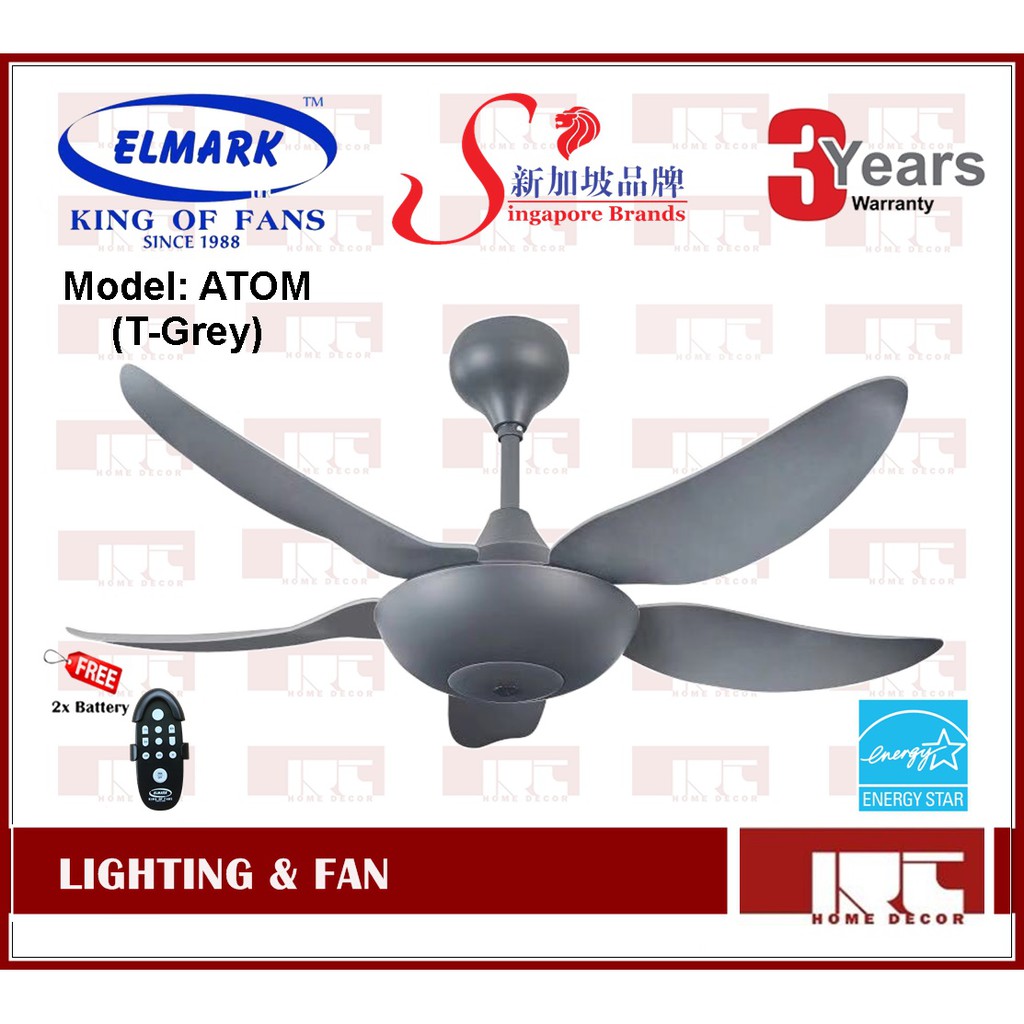 Ceiling Fan Elmark Atom 42 With Remote Control Shopee Malaysia