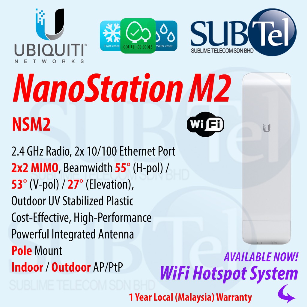 Nsm2 Ubiquiti Networks Airmax Nanostation M2 Access Point Wireless Bridge Radio Ap 24ghz 0366