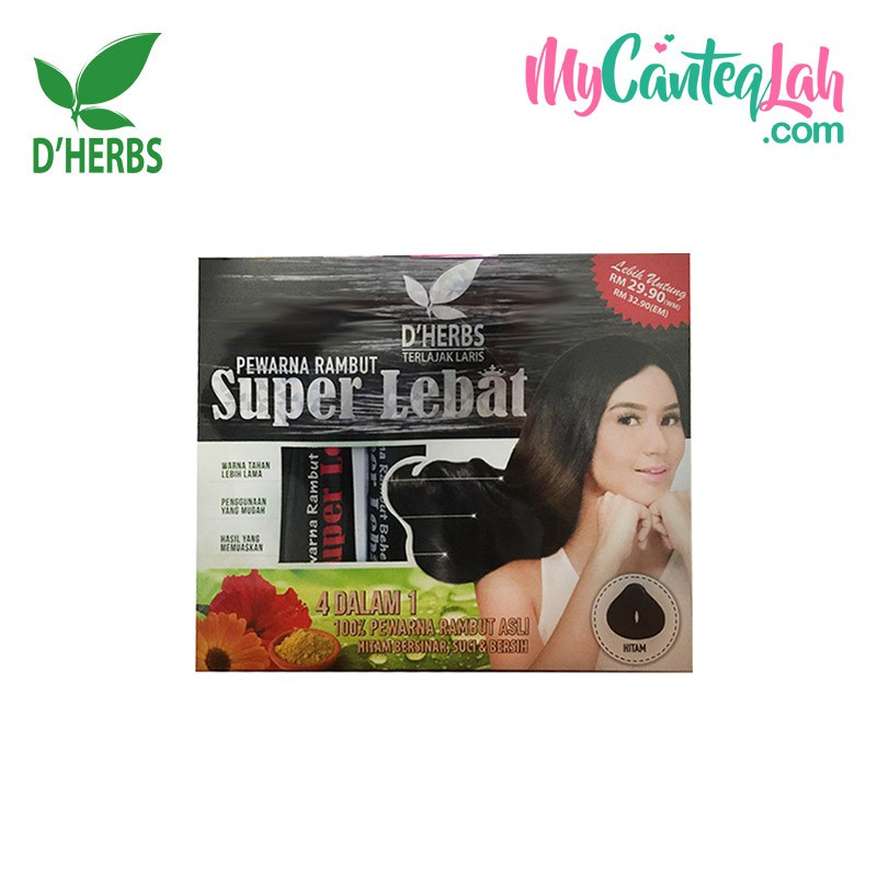  Dherbs  Set Pewarna  Rambut  Super Lebat Black Shopee 